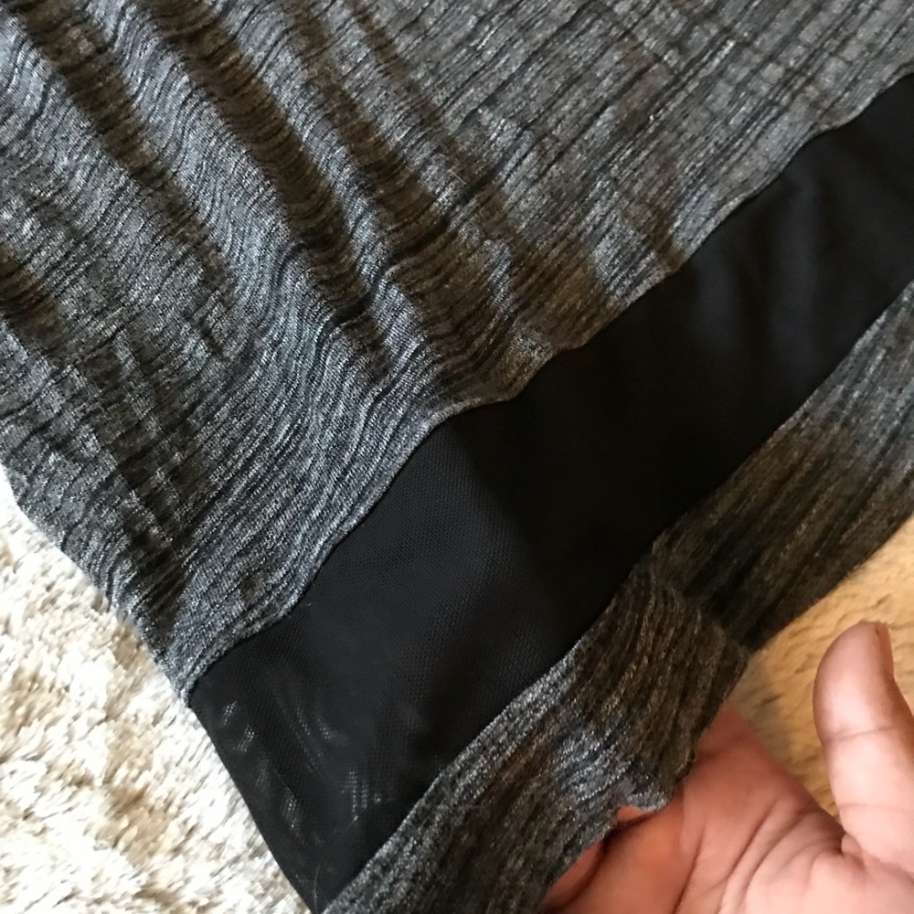 H&M Heather Grey Mesh Panel T-Shirt Dress - Picture 3 of 4